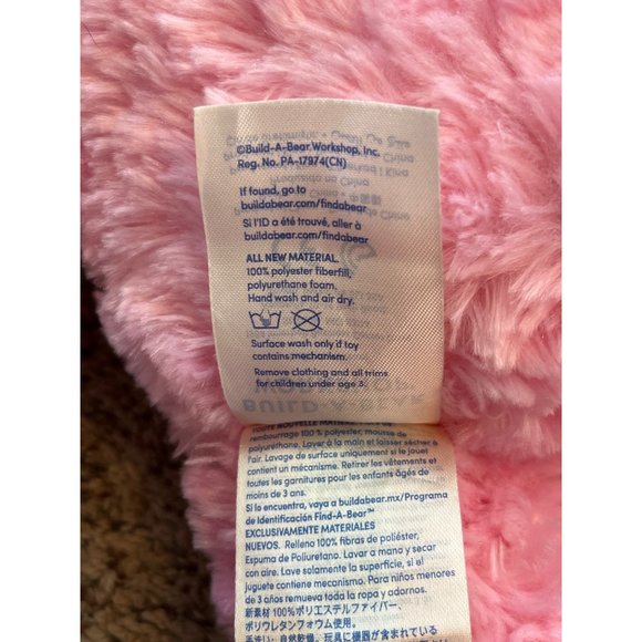 Build A Bear Workshop Teddy Bear Plush 17 in Pink Swirl Heart Nose Blue Eyes BAB - Picture 6 of 8